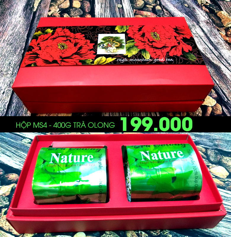 Hộp trà Olong biếu tết 400g